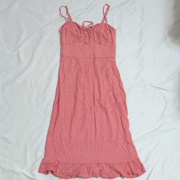 Abercrombie & Fitch Dresses & Skirts - Abercrombie & Fitch Tie- Front Spaghetti Strap Midi Dress, Color Coral Size SP